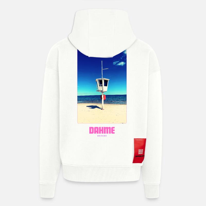 DAHME BEACH - Zip Hoodie - made by SPREAD - OFF WHITE