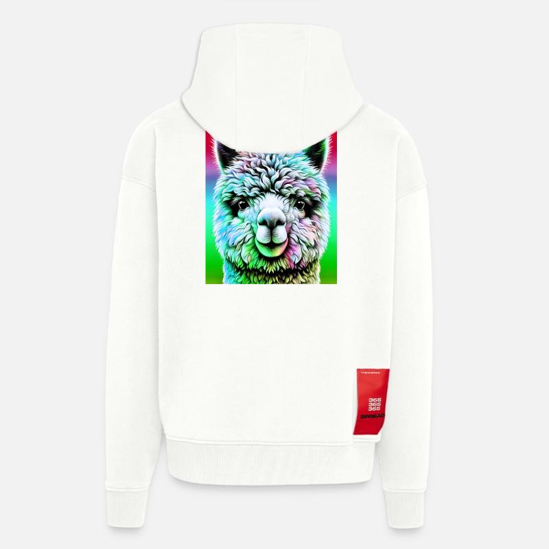 Alpaga - Veste à capuche bio épaisse oversize fabriqué en UE - OFF WHITE