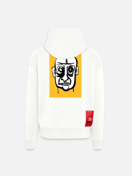 Kaput face - Zip Hoodie - made by SPREAD - OFF WHITE