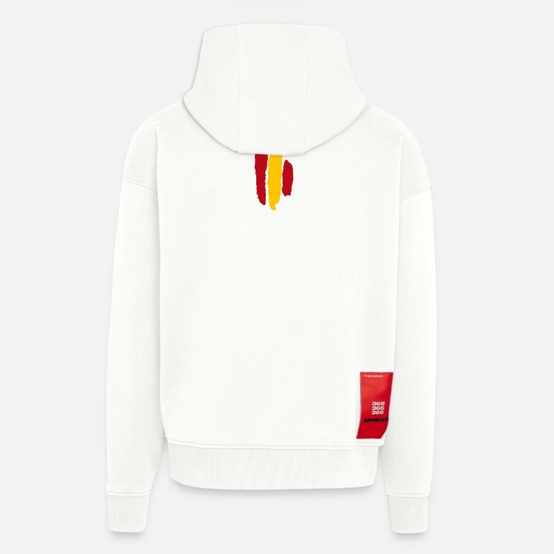 drapeau Espagne - Veste à capuche bio épaisse oversize fabriqué en UE - OFF WHITE