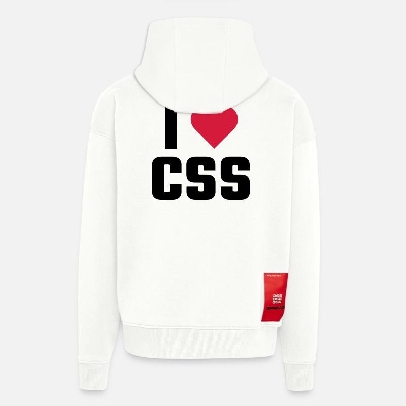 J'aime CSS - Veste à capuche bio épaisse oversize fabriqué en UE - OFF WHITE