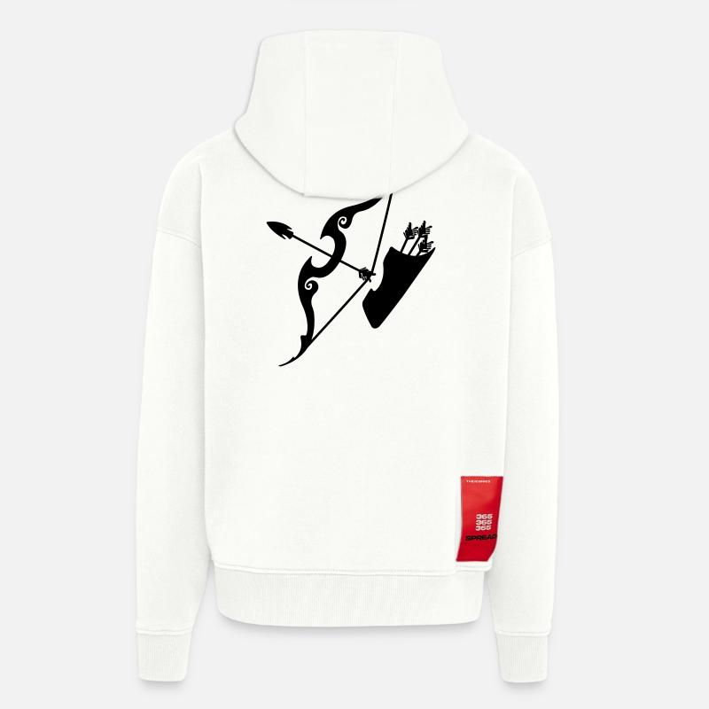 Schütze-Bogen mit Pfeilen - Zip Hoodie - made by SPREAD - OFF WHITE