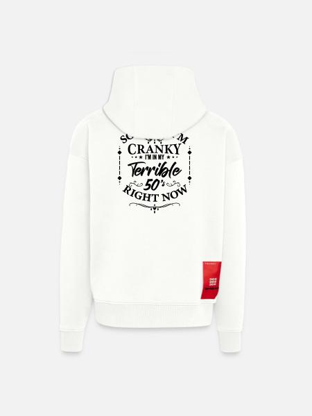 Terrible 50s - humor about menopause - Zip Hoodie - made by SPREAD - OFF WHITE