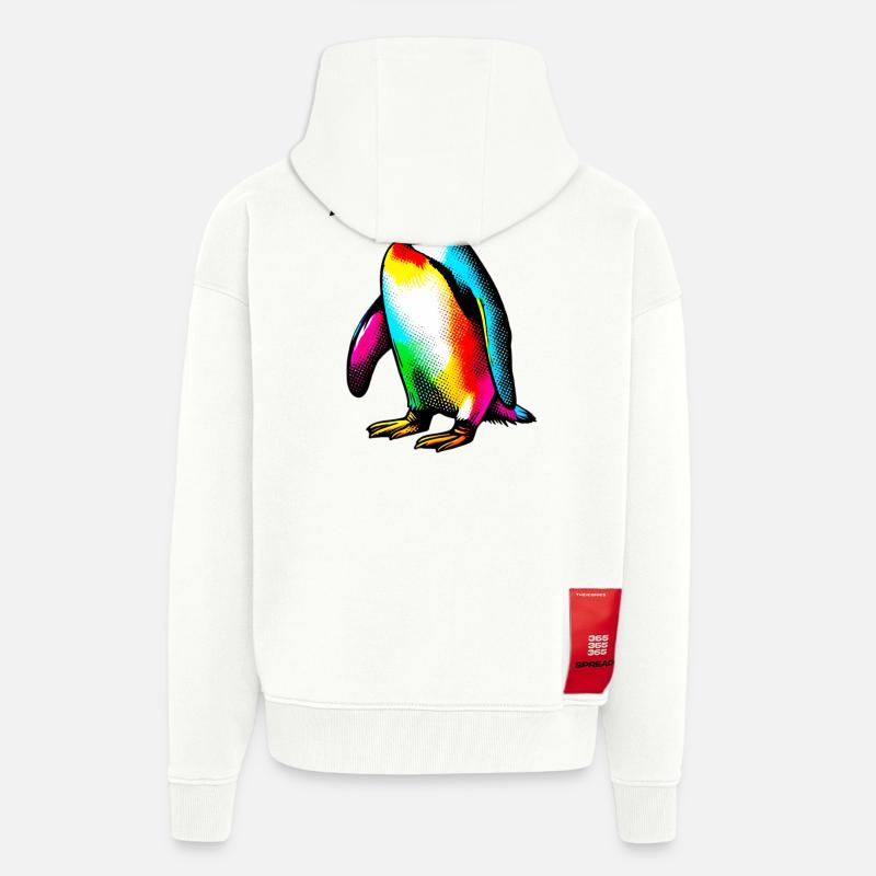 Pingouin - Veste à capuche bio épaisse oversize fabriqué en UE - OFF WHITE