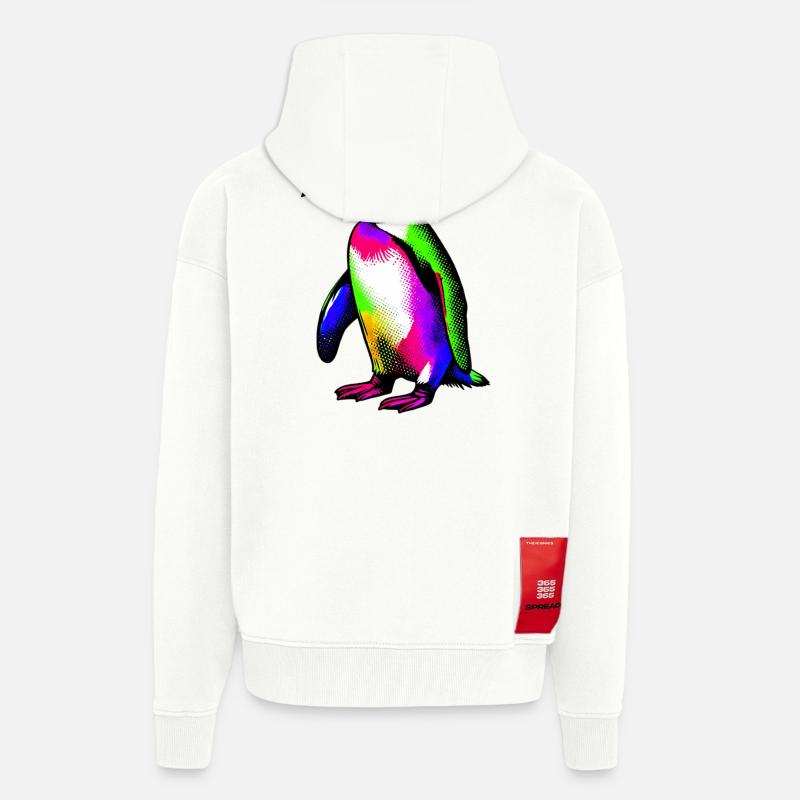 Pingouin - Veste à capuche bio épaisse oversize fabriqué en UE - OFF WHITE