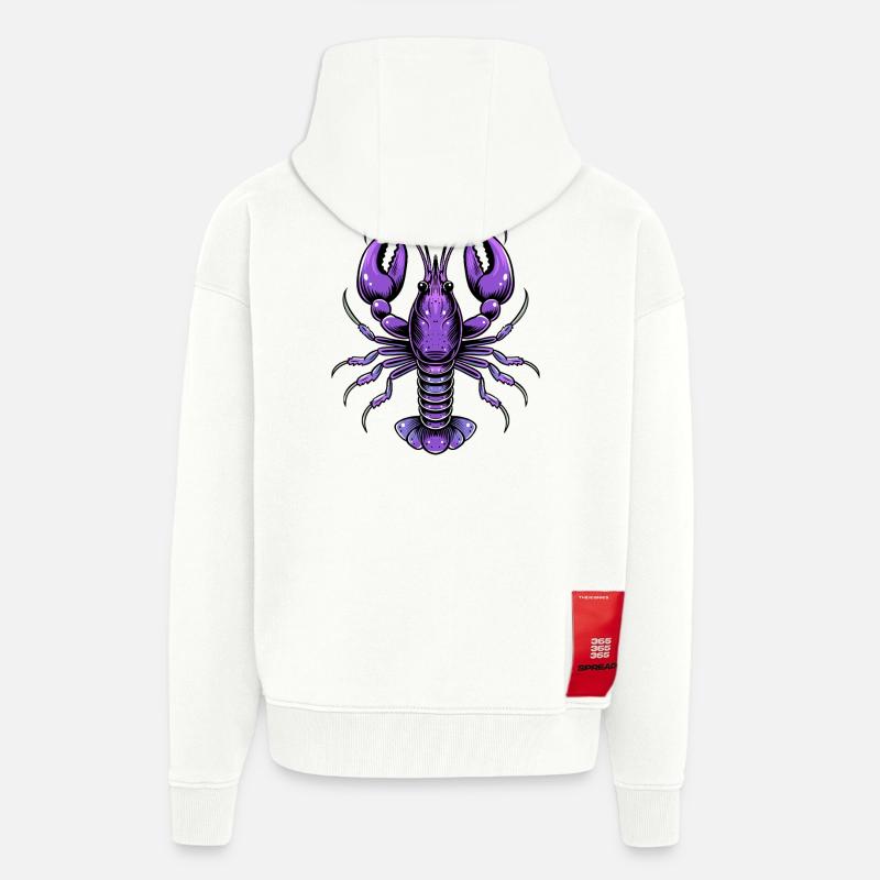 Mardi Gras Languste mit Fleur-de-Lis Design - Zip Hoodie - made by SPREAD - OFF WHITE