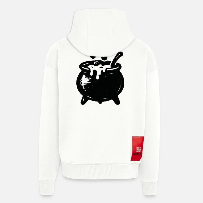 Chaudron de sorcière Bubble Magic - Veste à capuche bio épaisse oversize fabriqué en UE - OFF WHITE