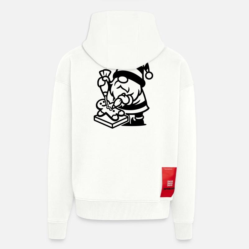 Gingerbread Baking Gnome - Zip Hoodie - made by SPREAD - OFF WHITE