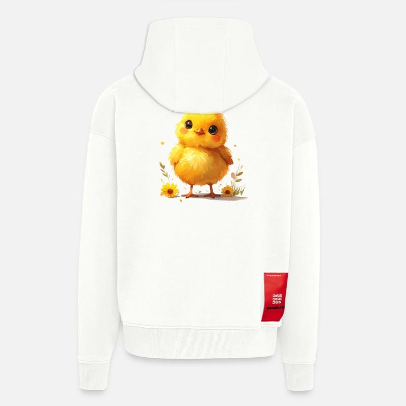 Cute chick suitable for spring - Zip Hoodie - made by SPREAD - OFF WHITE