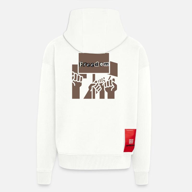Freedom - Veste à capuche bio épaisse oversize fabriqué en UE - OFF WHITE