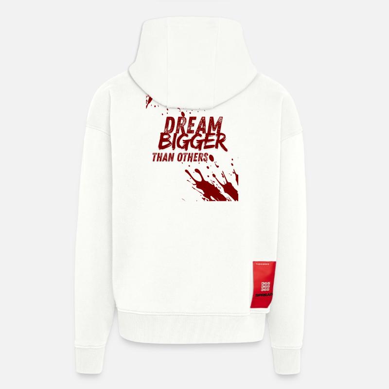 dream bigger than others - Veste à capuche bio épaisse oversize fabriqué en UE - OFF WHITE
