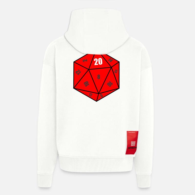 D20 Cube - Veste à capuche bio épaisse oversize fabriqué en UE - OFF WHITE