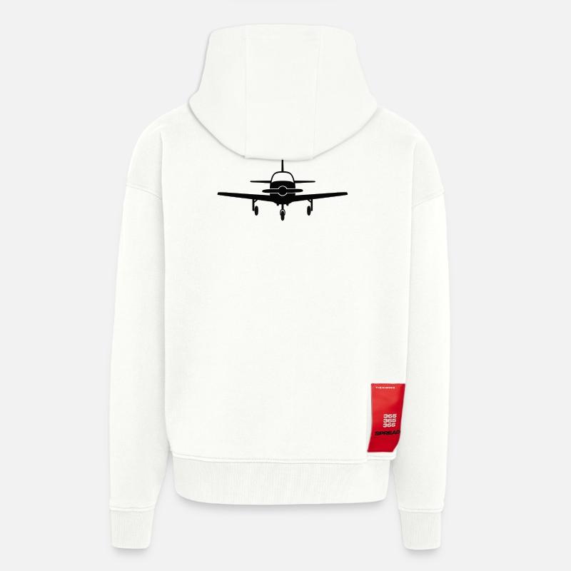 Frontale Flugzeug Silhouette - Zip Hoodie - made by SPREAD - OFF WHITE