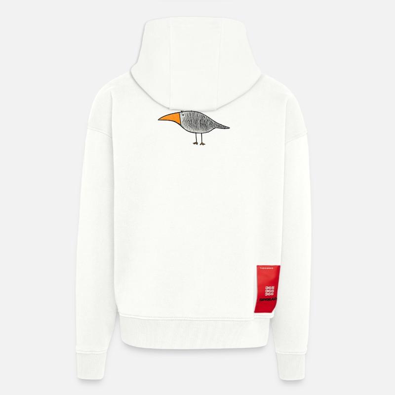 Vogel mit orangem Schnabel - Zip Hoodie - made by SPREAD - OFF WHITE