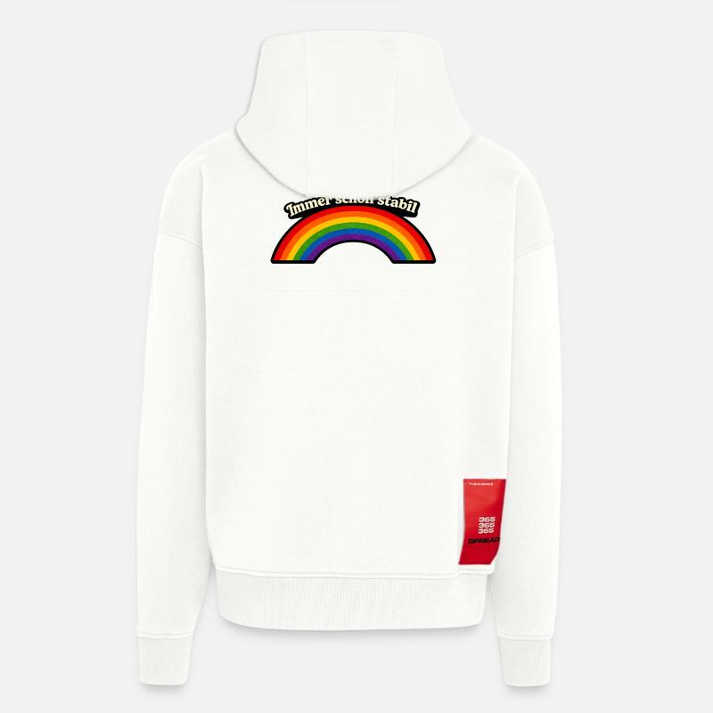 Always nice and stable x Rainbow - Zip Hoodie - made by SPREAD - OFF WHITE