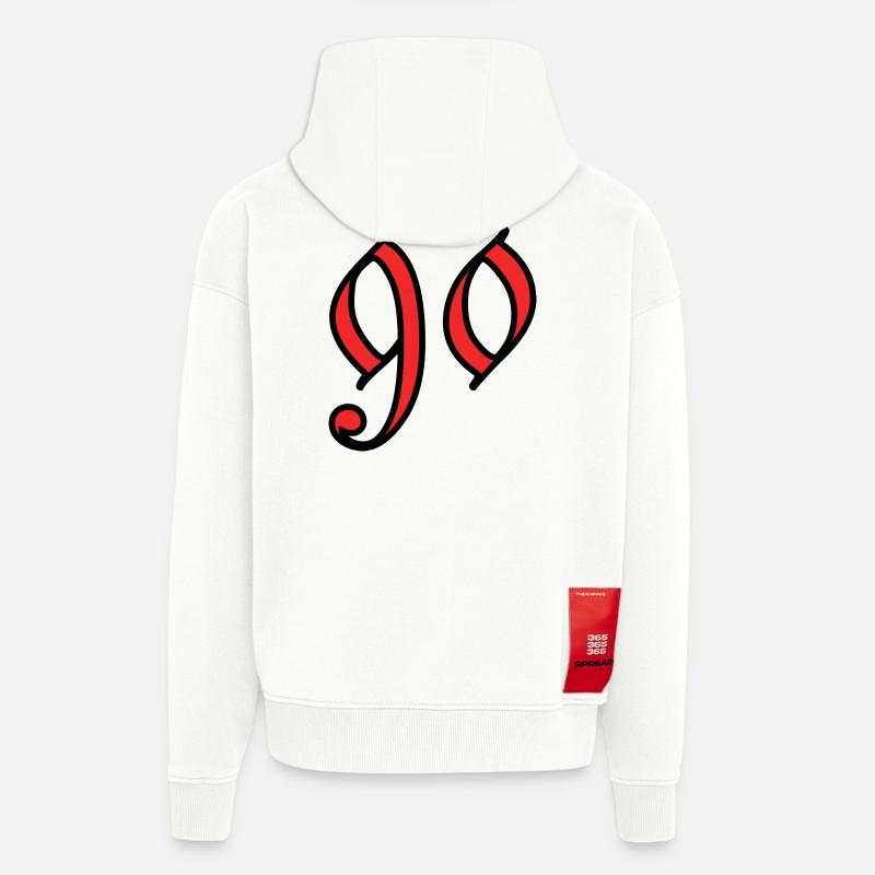 90 - Veste à capuche bio épaisse oversize fabriqué en UE - OFF WHITE