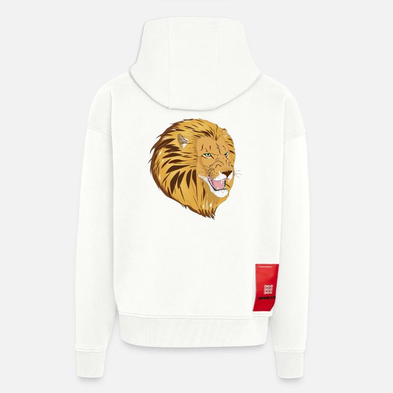 Lio der Löwe - Zip Hoodie - made by SPREAD - OFF WHITE