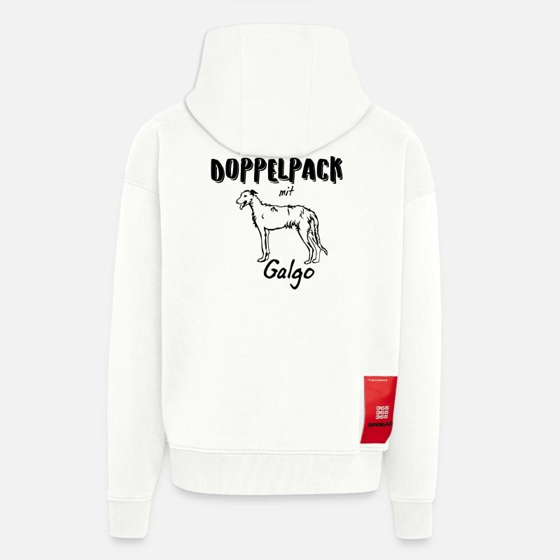 Galgo Silhouette - Kontur - Zip Hoodie - made by SPREAD - OFF WHITE
