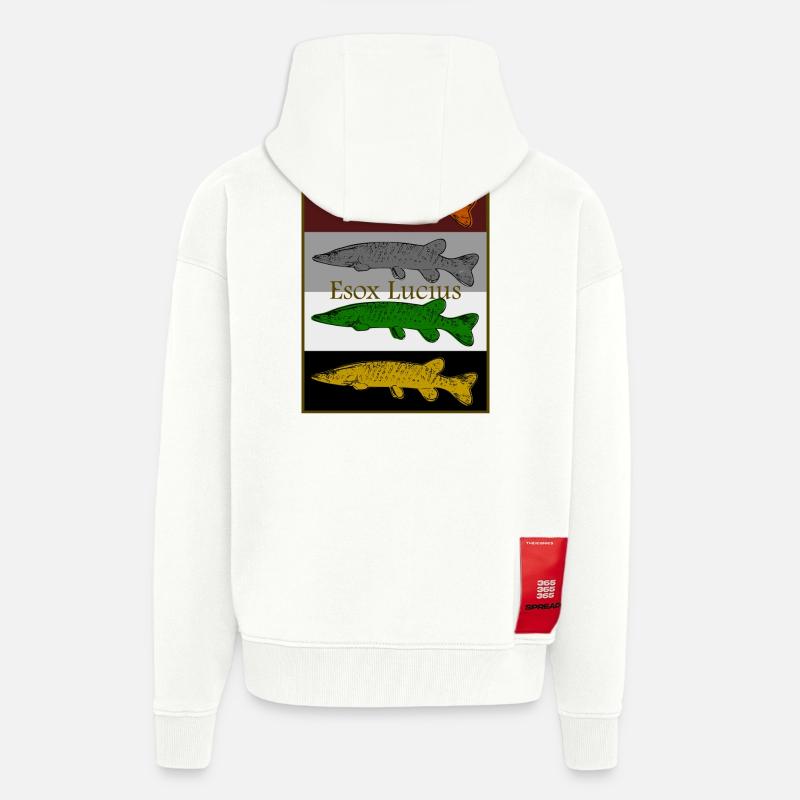 Buntes Hecht Design - Zip Hoodie - made by SPREAD - OFF WHITE