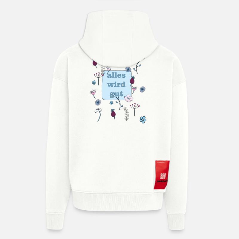 everything will be good in blue - Zip Hoodie - made by SPREAD - OFF WHITE