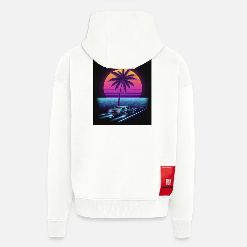 Retro Future Zeitreise Design - Zip Hoodie - made by SPREAD - OFF WHITE
