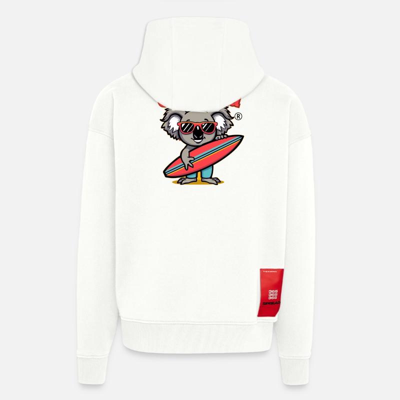 Koala Surfer mit Sonnenbrille - Zip Hoodie - made by SPREAD - OFF WHITE