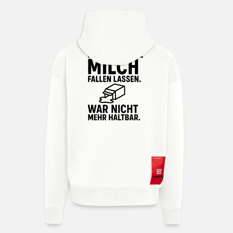 milch fallen lassen haltbar - Zip Hoodie - made by SPREAD - OFF WHITE
