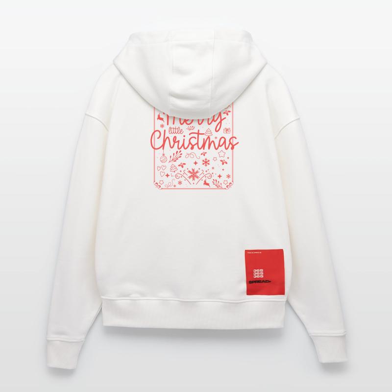 Joyeux Noël Script Rouge Veste à capuche bio épaisse oversize fabriqué en UE