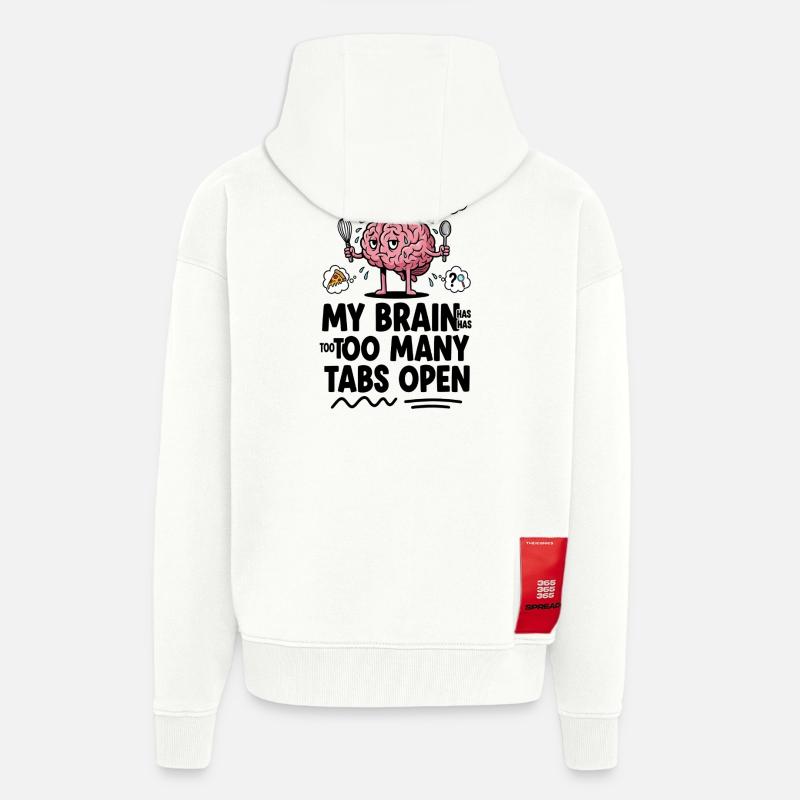 Brain Chef : trop d’onglets ouverts - Veste à capuche bio épaisse oversize fabriqué en UE - OFF WHITE