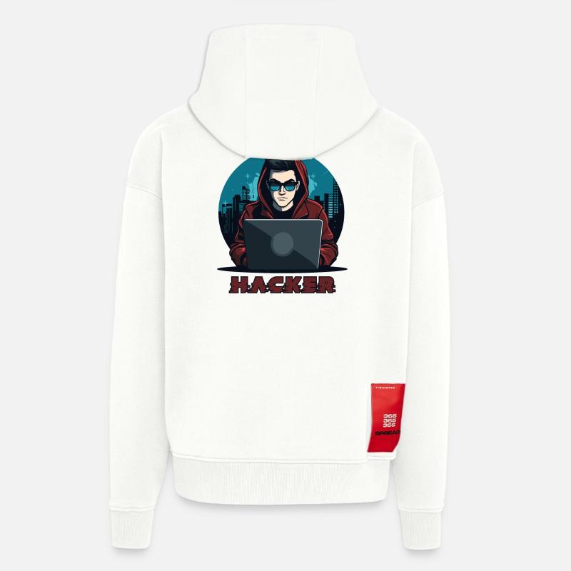 Hacker Sunglasses Hacker Anonymous Hacker - Zip Hoodie - made by SPREAD - OFF WHITE