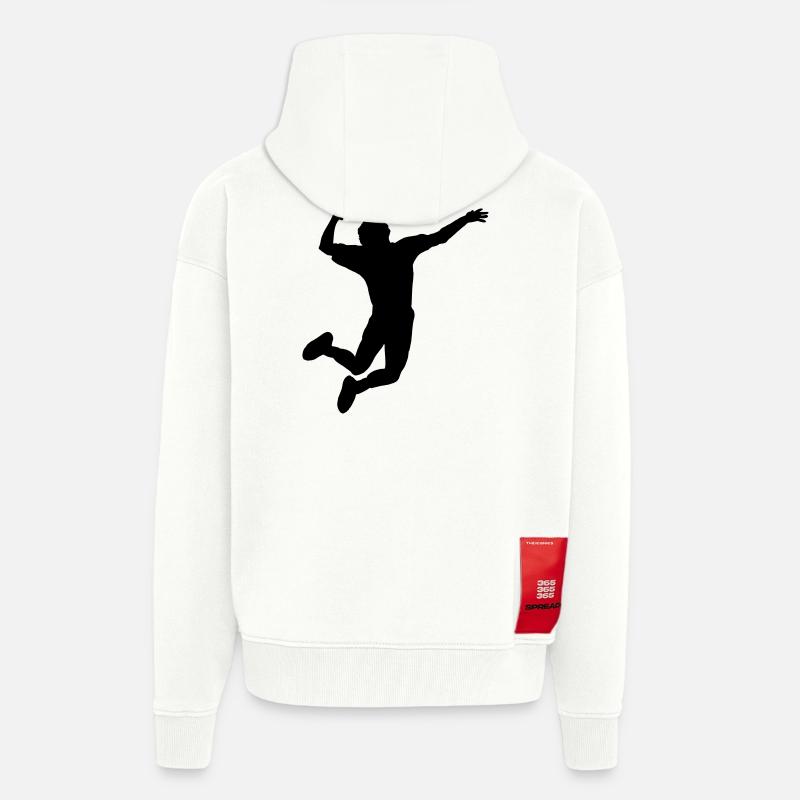 Volleyball gesprungen Schlag oder Service - Zip Hoodie - made by SPREAD - OFF WHITE