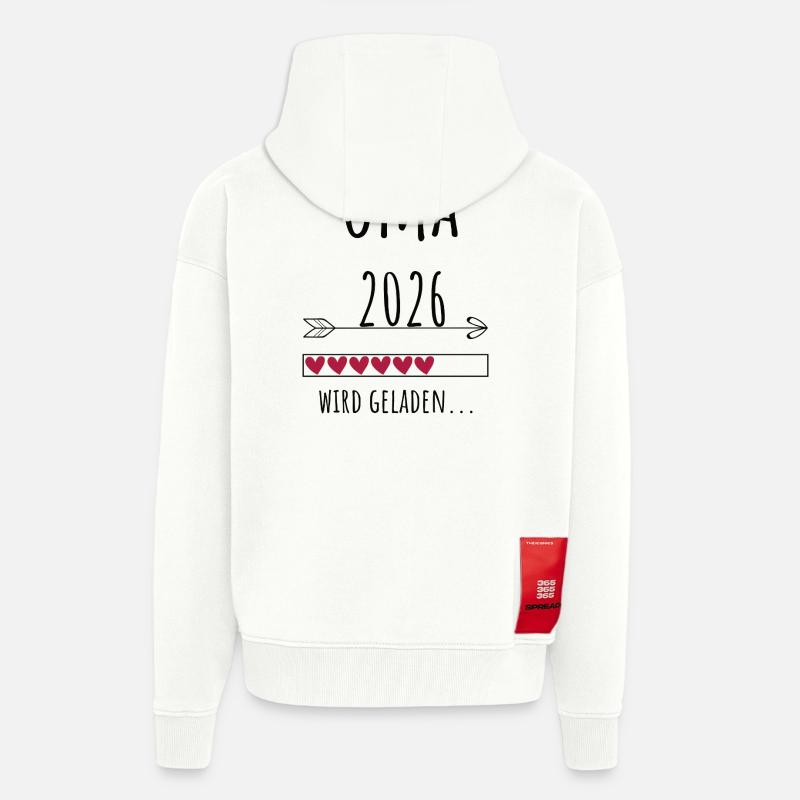 Werdende Oma 2026 Geschenk Schwangerschaft - Zip Hoodie - made by SPREAD - OFF WHITE