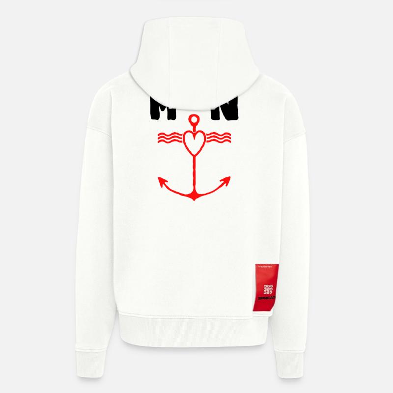 Projet de conception Moin Anker - Veste à capuche bio épaisse oversize fabriqué en UE - OFF WHITE