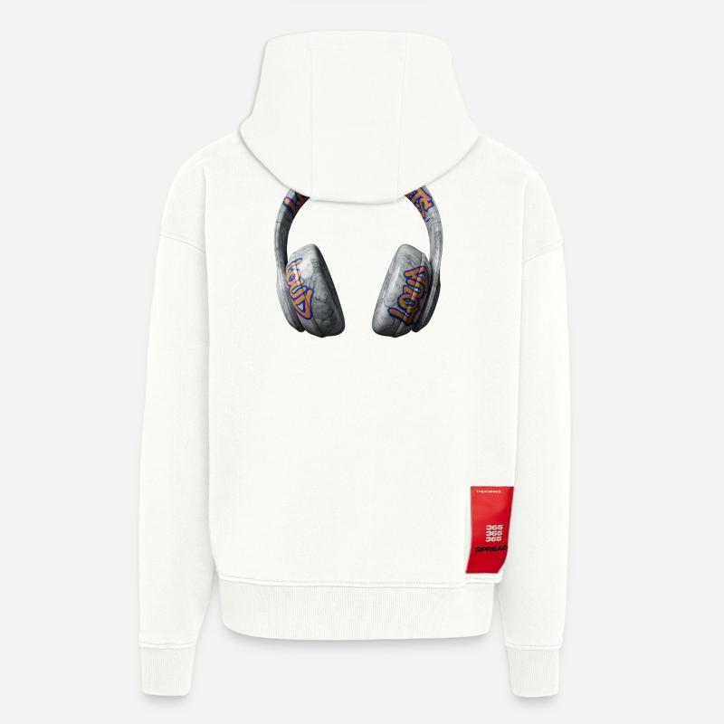 Loud Thoughts Graffiti Kopfhörer - Zip Hoodie - made by SPREAD - OFF WHITE
