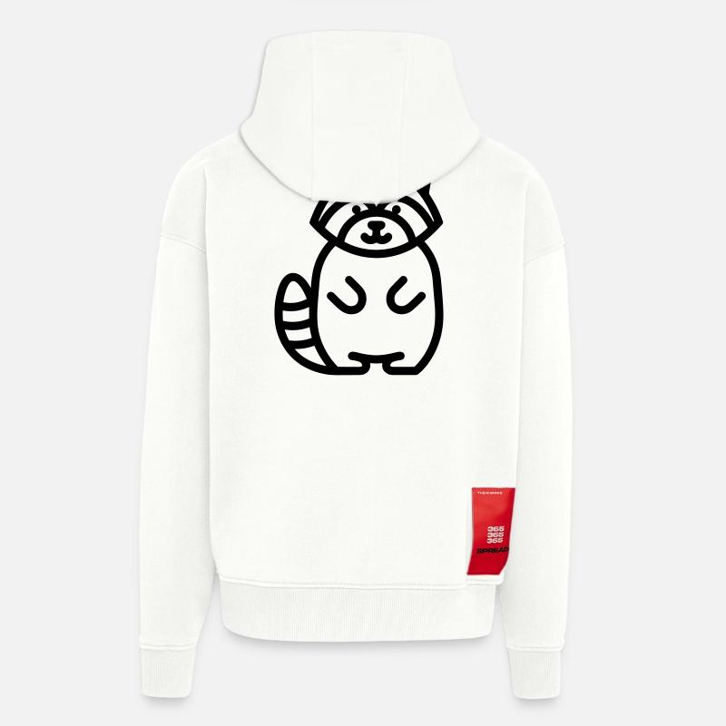 raton laveur - Veste à capuche bio épaisse oversize fabriqué en UE - OFF WHITE