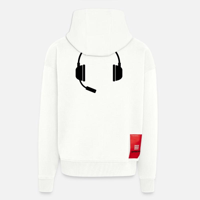 Headset mit Mikrofon - Zip Hoodie - made by SPREAD - OFF WHITE