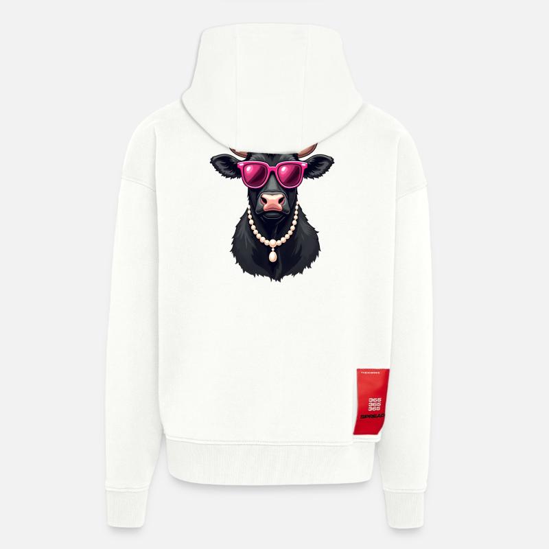 Vache - Veste à capuche bio épaisse oversize fabriqué en UE - OFF WHITE