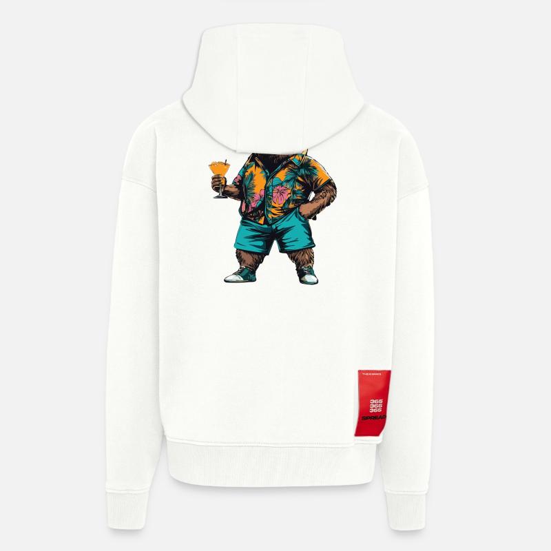 Bär Comic Sommer - Zip Hoodie - made by SPREAD - OFF WHITE