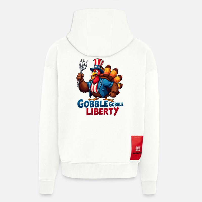 Gobble Gobble Liberty - Zip Hoodie - made by SPREAD - OFF WHITE