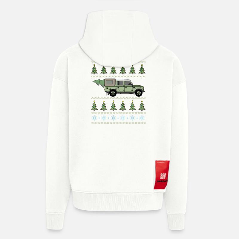Defender Pickup - Weihnachtsbaum - Zip Hoodie - made by SPREAD - OFF WHITE