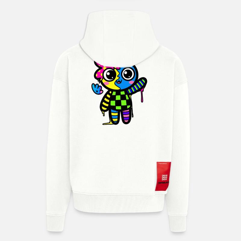 Split Face Regenbogen Pop Art - Zip Hoodie - made by SPREAD - OFF WHITE