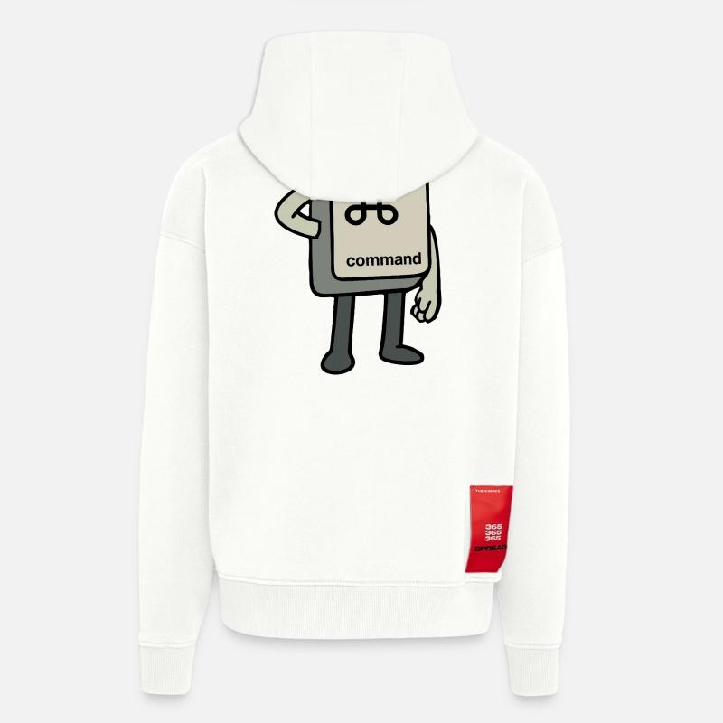 Clé de commande - Veste à capuche bio épaisse oversize fabriqué en UE - OFF WHITE