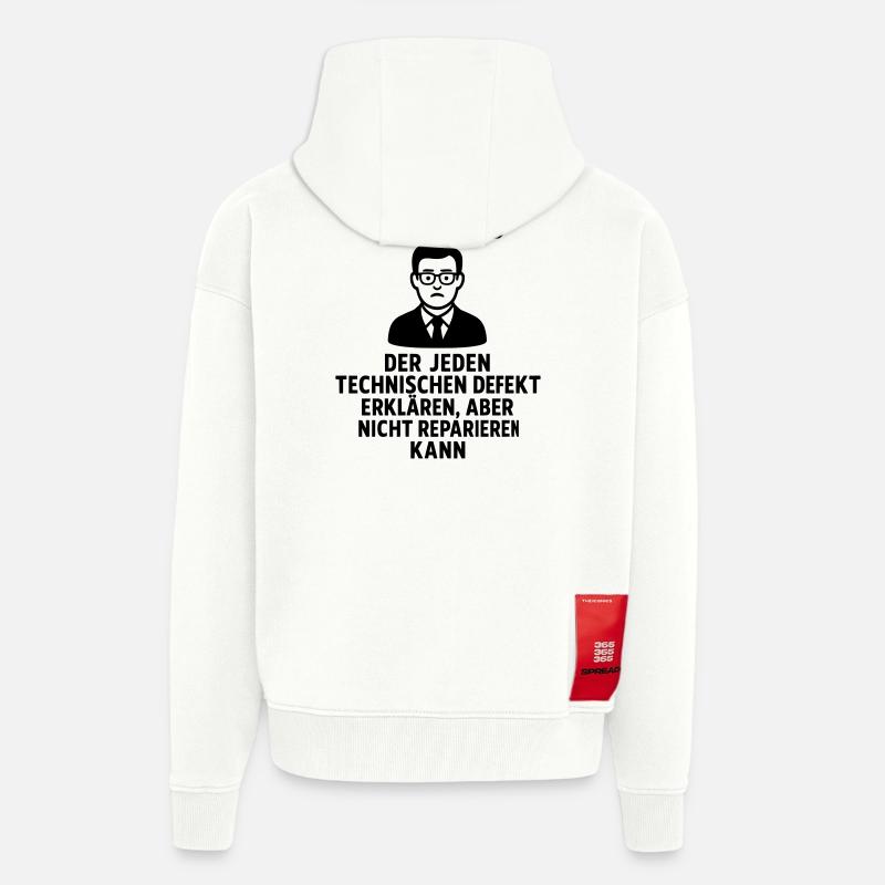 Définition de l’explication du physicien Drôle - Veste à capuche bio épaisse oversize fabriqué en UE - OFF WHITE