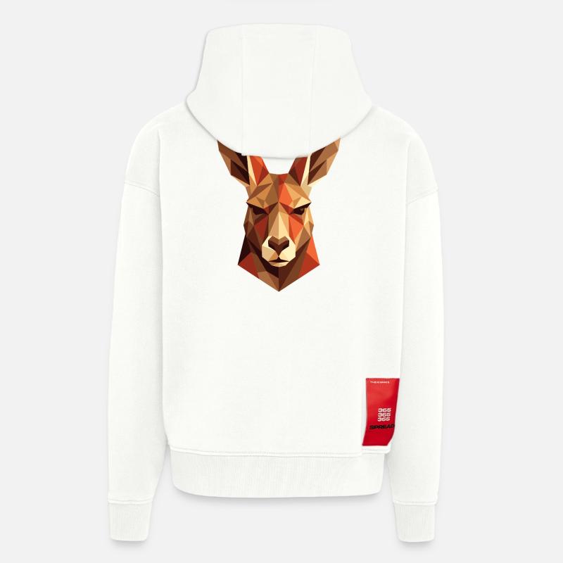 Kænguru Australien Outback Vilde Kænguruer Søde Kænguruer - Heavyweight oversized organic hættejakke made in EU - OFF WHITE