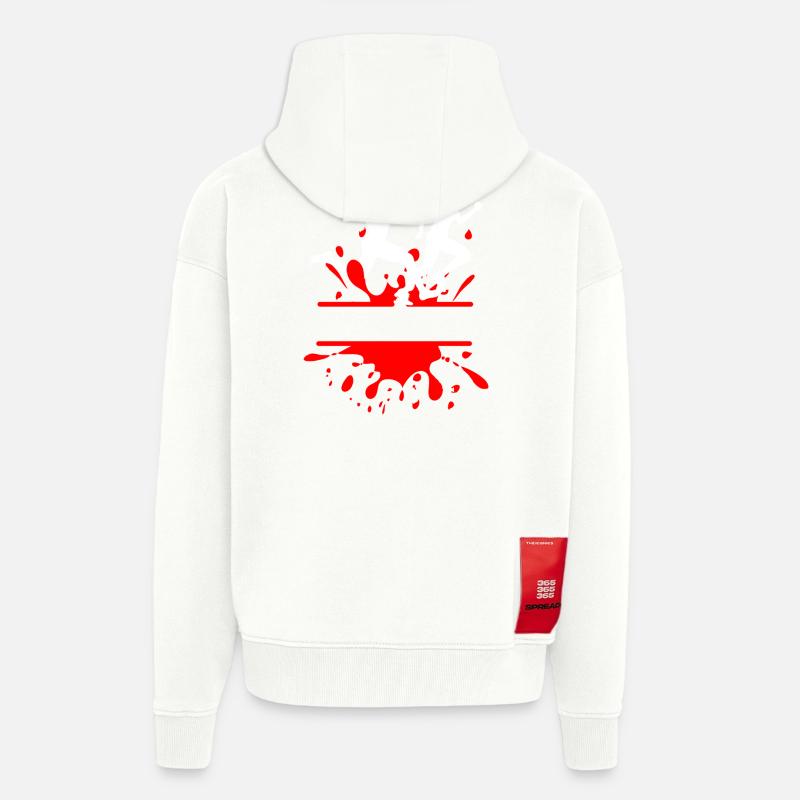 Mud Run Duo – Individuelles Splash-Design - Zip Hoodie - made by SPREAD - OFF WHITE