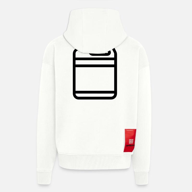 bidon - Veste à capuche bio épaisse oversize fabriqué en UE - OFF WHITE