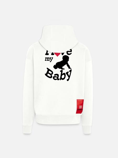 I love my Baby - Zip Hoodie - made by SPREAD - OFF WHITE