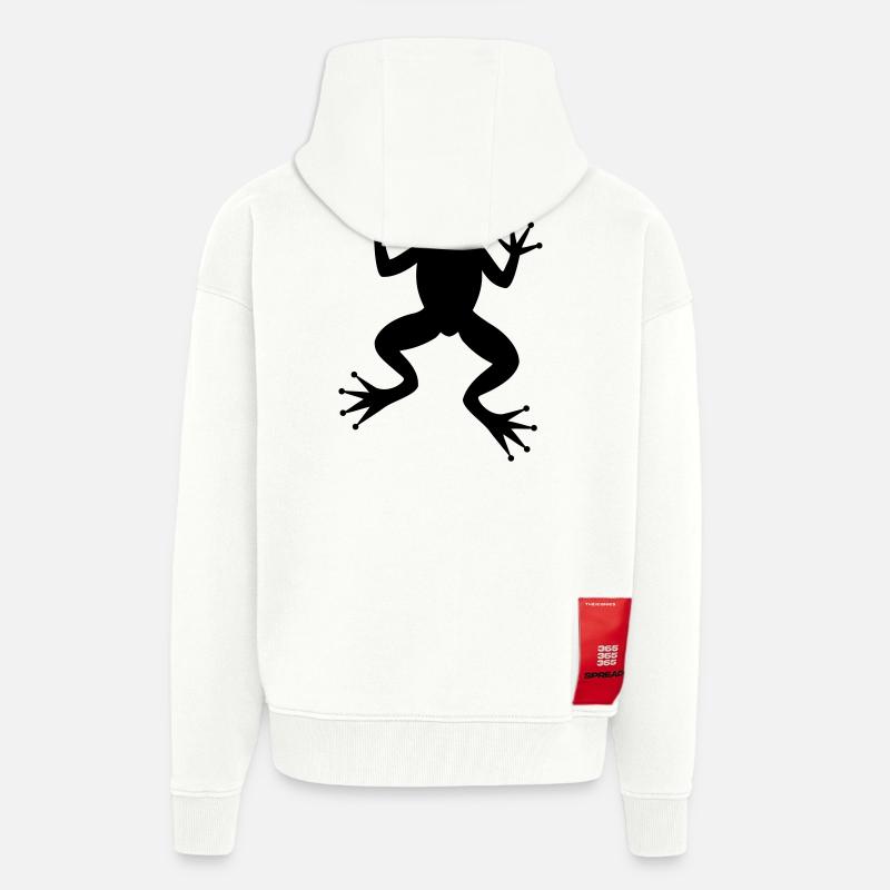 Frog toad tree frog silhouette - Zip Hoodie - made by SPREAD - OFF WHITE