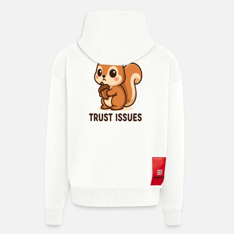 Eichhörnchen mit Trust Issues - Zip Hoodie - made by SPREAD - OFF WHITE