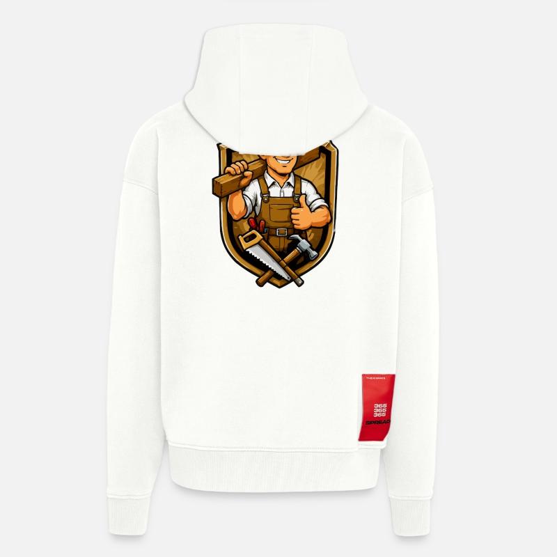 handwerker-wappen-tischler - Zip Hoodie - made by SPREAD - OFF WHITE